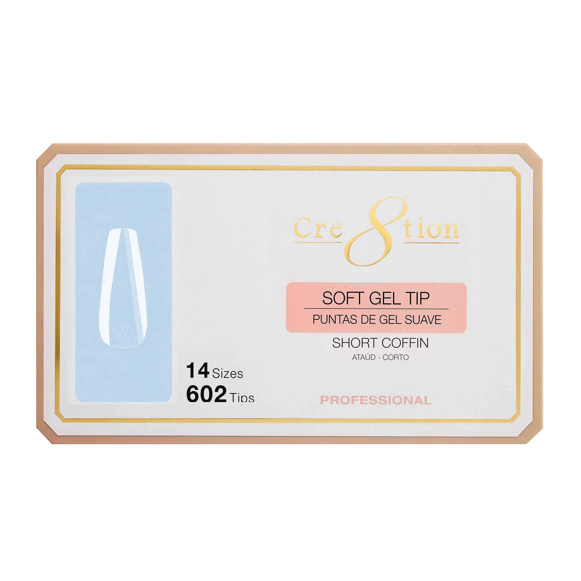 Cre8tion Soft Gel Tips - SHORT COFFIN