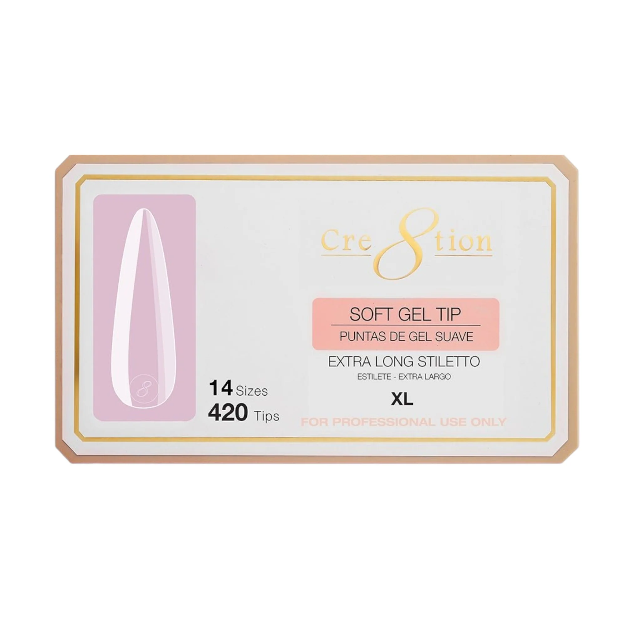 Cre8tion Soft Gel Tip - EXTRA LONG STILETTO