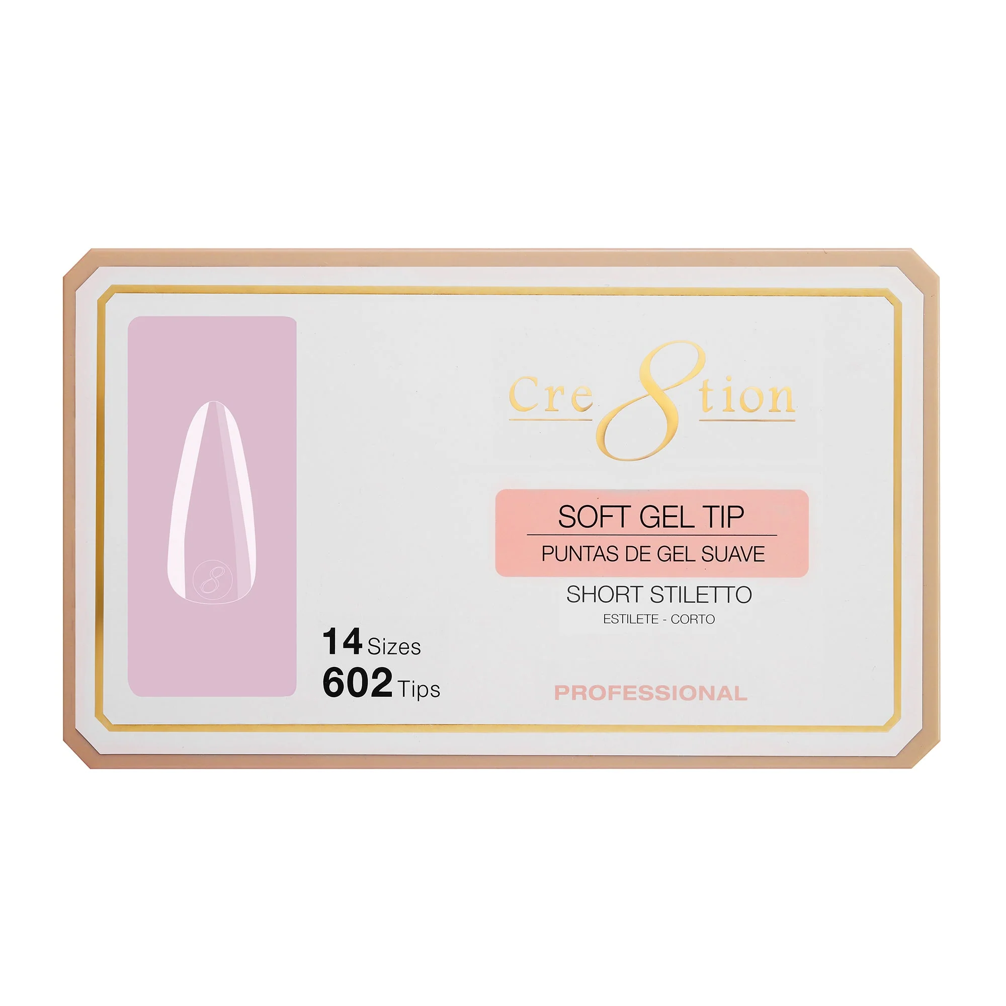 Cre8tion Soft Gel Tip - SHORT STILETTO