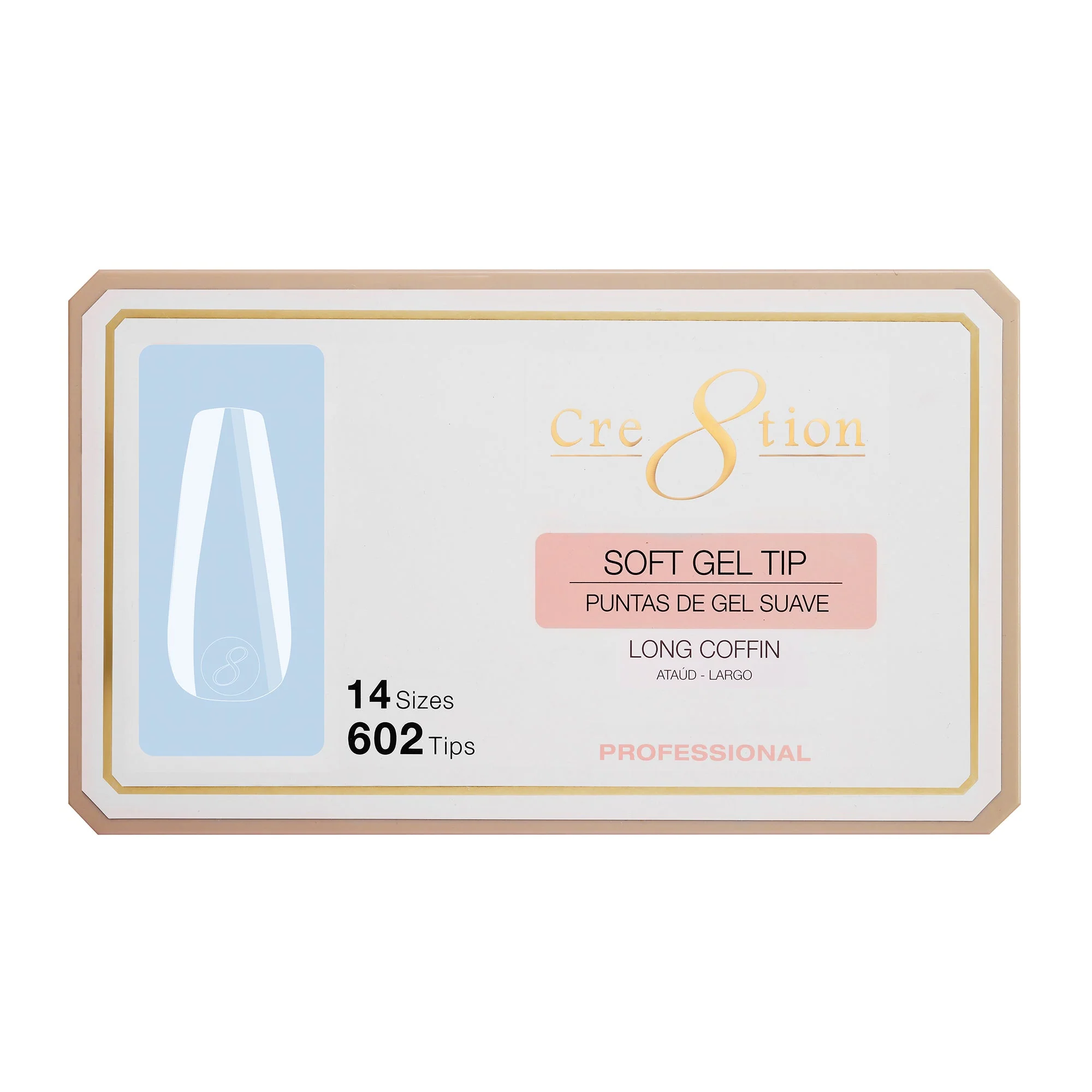 Cre8tion Soft Gel Tips - LONG COFFIN