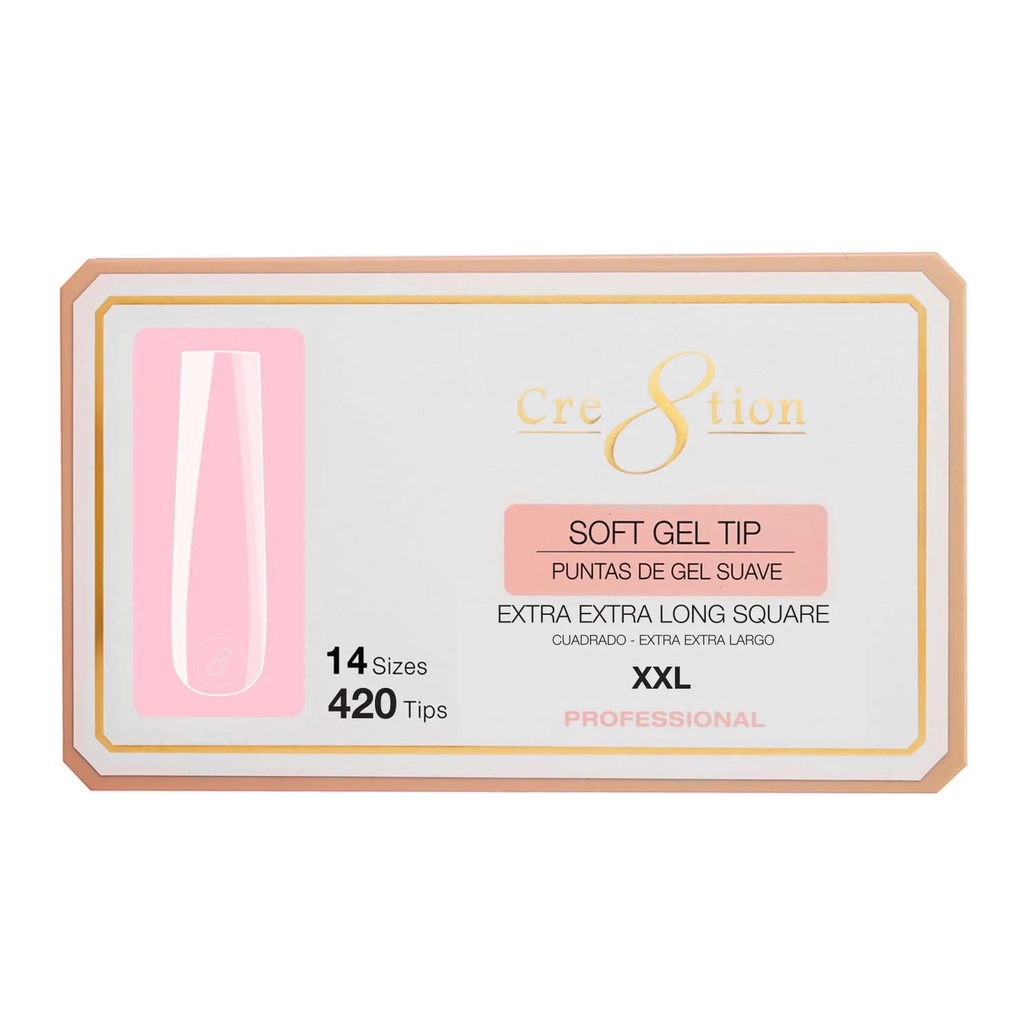 Cre8tion Soft Gel Tips - EXTRA EXTRA LONG SQUARE